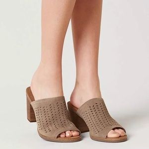 TOMS Majorca Leather Heeled Mule Sandal 5.5